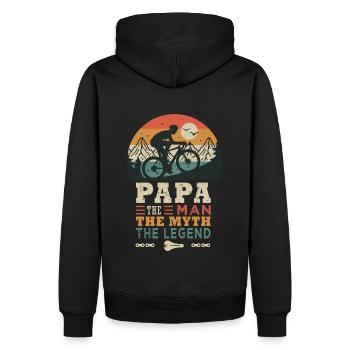 dad cyclist the legend bike bike bike bikes - Men’s Premium Organic Hoodie - black - Back - Nico (187cm)