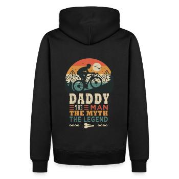 daddy cyclist la fégende vélo velo vélos - Men’s Premium Organic Hoodie - black - Back - Nico (187cm)