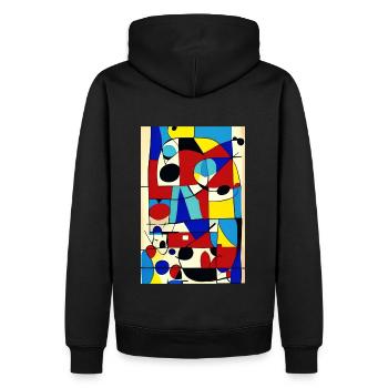 Abstrakte Kunst - Männer Premium Bio Hoodie - Schwarz - Hinten - Nico (187cm)