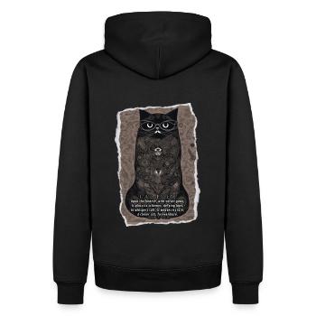 Cat Poem - Männer Premium Bio Hoodie - Schwarz - Hinten - Nico (187cm)