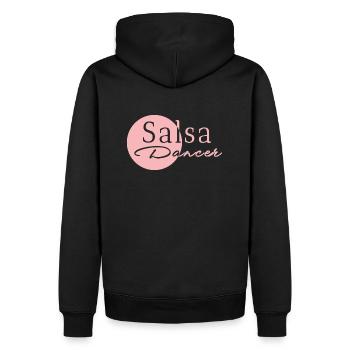 Salsa Dancer rosé - Männer Premium Bio Hoodie - Schwarz - Hinten - Nico (187cm)