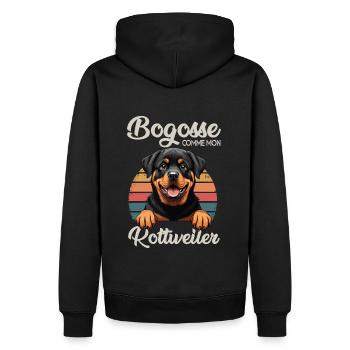 Bogosse comme mon Rottweiller cadeau chien - Sweat à capuche Premium bio Homme - noir - Dos - Nico (187cm)