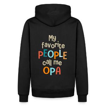 My pereferes call me Opa Grandpa - Men’s Premium Organic Hoodie - black - Back - Nico (187cm)