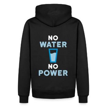 No water no power (Trinkglas mit Wasser) - Männer Premium Bio Hoodie - Schwarz - Hinten - Nico (187cm)