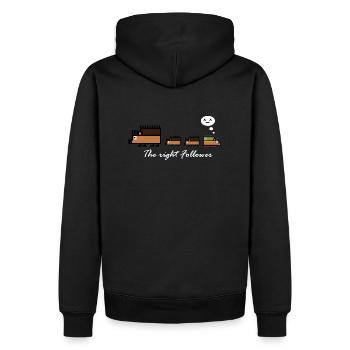 Igel-Follower - Männer Premium Bio Hoodie - Schwarz - Hinten - Nico (187cm)