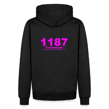 TRV 1187 2 - Men’s Premium Organic Hoodie - black - Back - Nico (187cm)