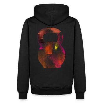 kettlebell - Men’s Premium Organic Hoodie - black - Back - Nico (187cm)
