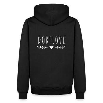 DORFLOVE - Männer Premium Bio Hoodie - Schwarz - Hinten - Nico (187cm)