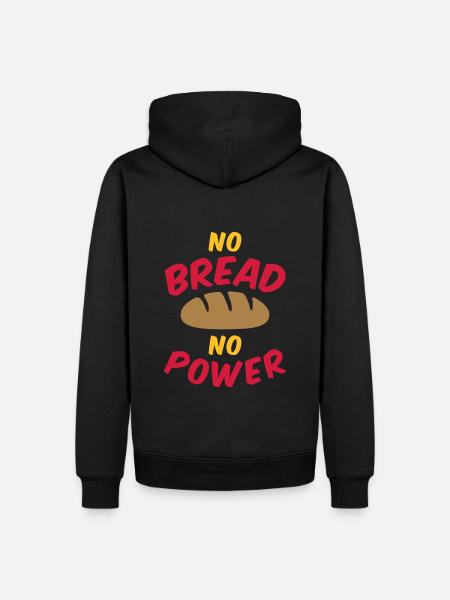 No bread no power - Men’s Premium Organic Hoodie - black