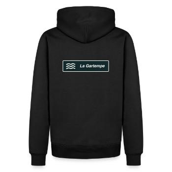 Panneau Gartempe - Sweat à capuche Premium bio Homme - noir - Dos - Nico (187cm)