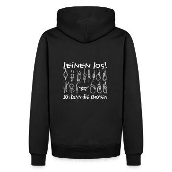 Leinen Los! | Seemannsknoten - Männer Premium Bio Hoodie - Schwarz - Hinten - Nico (187cm)