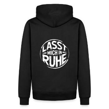 Lasst mir meine Ruhe - einfach in Ruhe lassen - Männer Premium Bio Hoodie - Schwarz - Hinten - Nico (187cm)