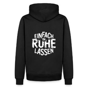 Lasst mir meine Ruhe - einfach in Ruhe lassen - Männer Premium Bio Hoodie - Schwarz - Hinten - Nico (187cm)