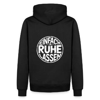 Lasst mir meine Ruhe - einfach in Ruhe lassen - Männer Premium Bio Hoodie - Schwarz - Hinten - Nico (187cm)