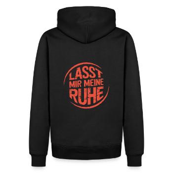Lasst mir meine Ruhe - einfach in Ruhe lassen - Männer Premium Bio Hoodie - Schwarz - Hinten - Nico (187cm)
