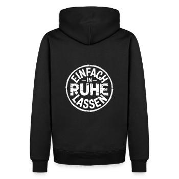Lasst mir meine Ruhe - einfach in Ruhe lassen - Männer Premium Bio Hoodie - Schwarz - Hinten - Nico (187cm)
