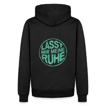 Lasst mir meine Ruhe - nicht stören - Männer Premium Bio Hoodie - Schwarz - Hinten - Nico (187cm)