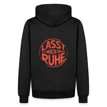 Lasst mir meine Ruhe - einfach in Ruhe lassen - Männer Premium Bio Hoodie - Schwarz - Hinten - Nico (187cm)