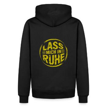Lasst mir meine Ruhe - nicht stören - Männer Premium Bio Hoodie - Schwarz - Hinten - Nico (187cm)