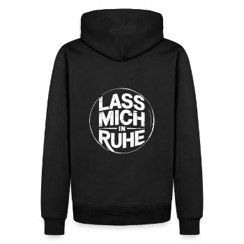 Lasst mir meine Ruhe - nicht stören - Männer Premium Bio Hoodie - Schwarz - Hinten - Nico (187cm)