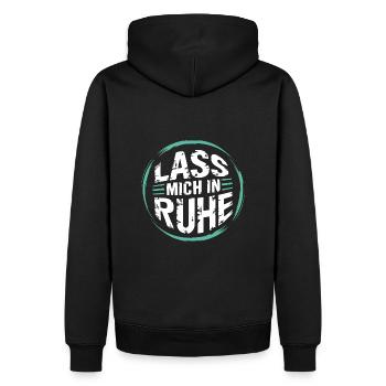 Lasst mir meine Ruhe - nicht stören - Männer Premium Bio Hoodie - Schwarz - Hinten - Nico (187cm)