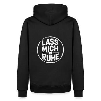 Lasst mir meine Ruhe - nicht stören - Männer Premium Bio Hoodie - Schwarz - Hinten - Nico (187cm)
