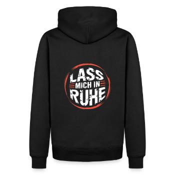 Lasst mir meine Ruhe - nicht stören - Männer Premium Bio Hoodie - Schwarz - Hinten - Nico (187cm)