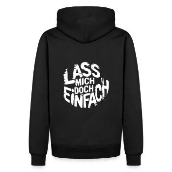 Lasst mir meine Ruhe - einfach in Ruhe lassen - Männer Premium Bio Hoodie - Schwarz - Hinten - Nico (187cm)