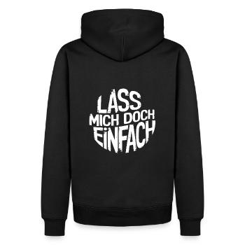 Lasst mir meine Ruhe - einfach in Ruhe lassen - Männer Premium Bio Hoodie - Schwarz - Hinten - Nico (187cm)