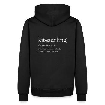 Lustiges Kitesurfing Definition Design - Männer Premium Bio Hoodie - Schwarz - Hinten - Nico (187cm)