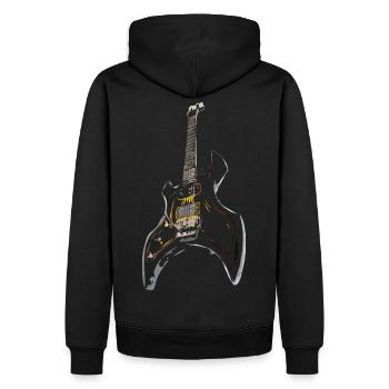 Gitarre - Männer Premium Bio Hoodie - Schwarz - Hinten - Nico (187cm)