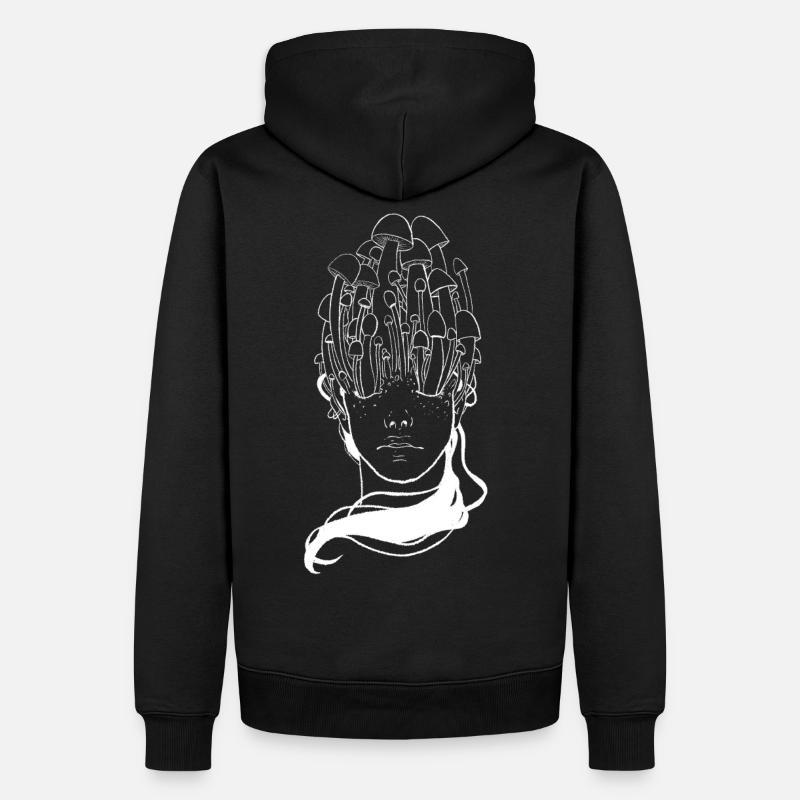 Magic Mushroom Head - Sweat à capuche Premium bio Homme - noir