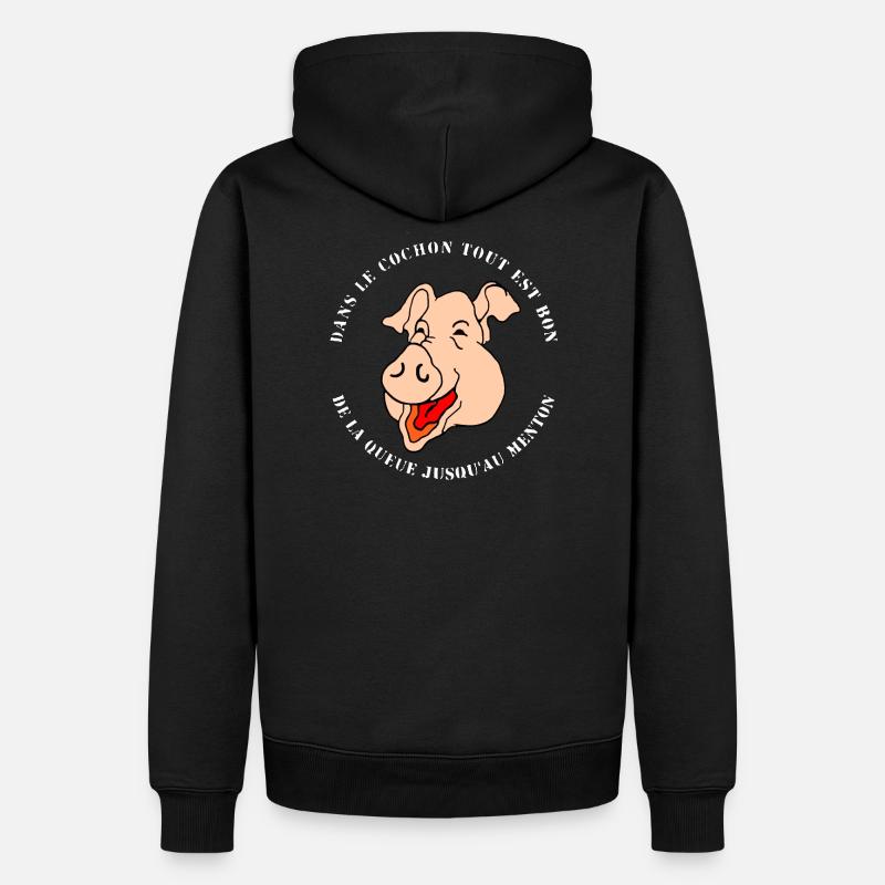 COCHON - Sweat à capuche Premium bio Homme - noir