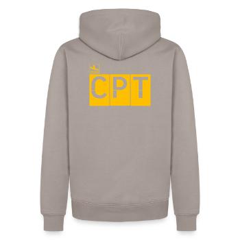 Destination - Cape Town - Men’s Premium Organic Hoodie - taupe - Back - Nico (187cm)
