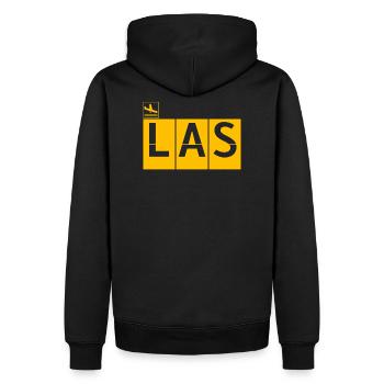 Las Vegas LAS - Sweat à capuche Premium bio Homme - noir - Dos - Nico (187cm)