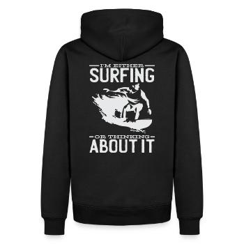 Idée cadeau surfeur surfergirl - Sweat à capuche Premium bio Homme - noir - Dos - Nico (187cm)
