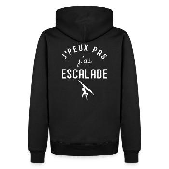 J'peux pas j'ai escalade cadeau sport alpinisme - Sweat à capuche Premium bio Homme - noir - Dos - Nico (187cm)