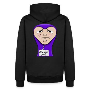 PurpleGuy - Männer Premium Bio Hoodie - Schwarz - Hinten - Nico (187cm)