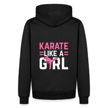 Le karaté comme une fille - Sweat à capuche Premium bio Homme - noir - Dos - Nico (187cm)