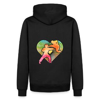 Karaté - Sweat à capuche Premium bio Homme - noir - Dos - Nico (187cm)