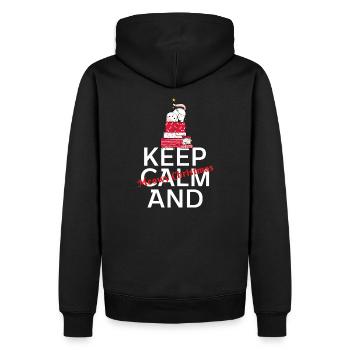 Custom t shirt Keep Calm And Meowy Chirstmas 3 - Sweat à capuche Premium bio Homme - noir - Dos - Nico (187cm)
