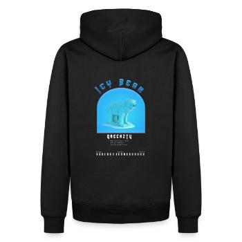 ICY Bär by BreckzTv Design Orginal - Männer Premium Bio Hoodie - Schwarz - Hinten - Nico (187cm)