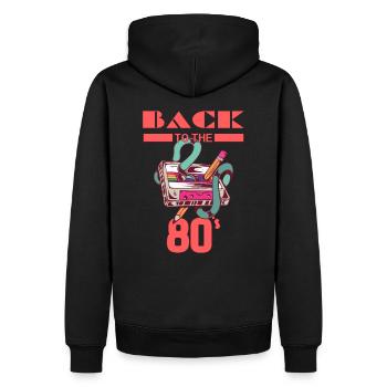 Back to the 80's with Music cassette tape - Men’s Premium Organic Hoodie - black - Back - Nico (187cm)