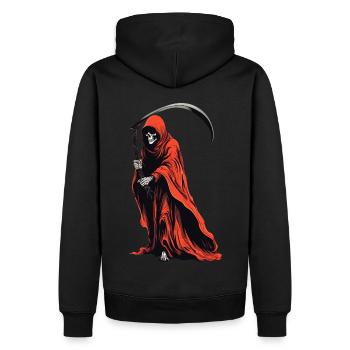 Faucheuse effrayante - Sweat à capuche Premium bio Homme - noir - Dos - Nico (187cm)
