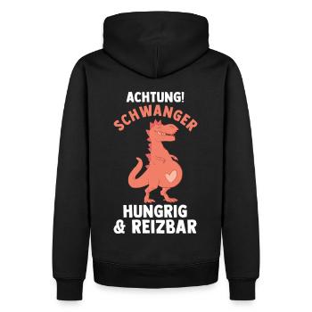 Drache Schwangerschaft Schwanger Werdende Mama - Männer Premium Bio Hoodie - Schwarz - Hinten - Nico (187cm)