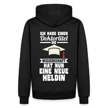 Doktor Abschluss Doktorand Promotion Doktortitel - Männer Premium Bio Hoodie - Schwarz - Hinten - Nico (187cm)