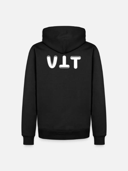 Muster-VTV-Text mit Text an Ort und Kopf - Männer Premium Bio Hoodie - Schwarz