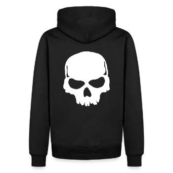 Skull - Men’s Premium Organic Hoodie - black - Back - Nico (187cm)