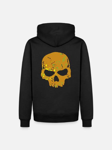 Camo Skull - Männer Premium Bio Hoodie - Schwarz