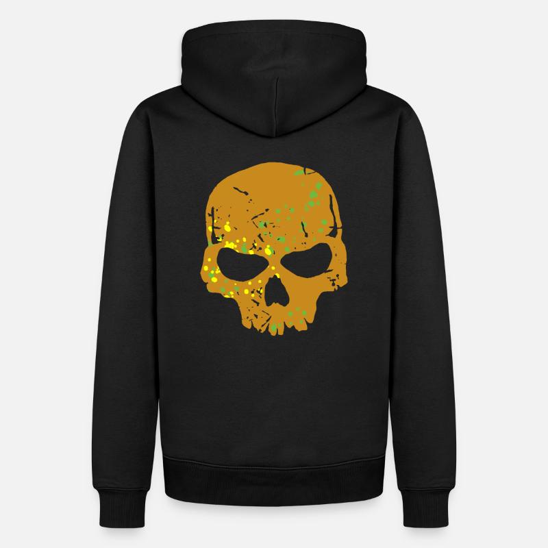 Crâne de camouflage - Sweat à capuche Premium bio Homme - noir